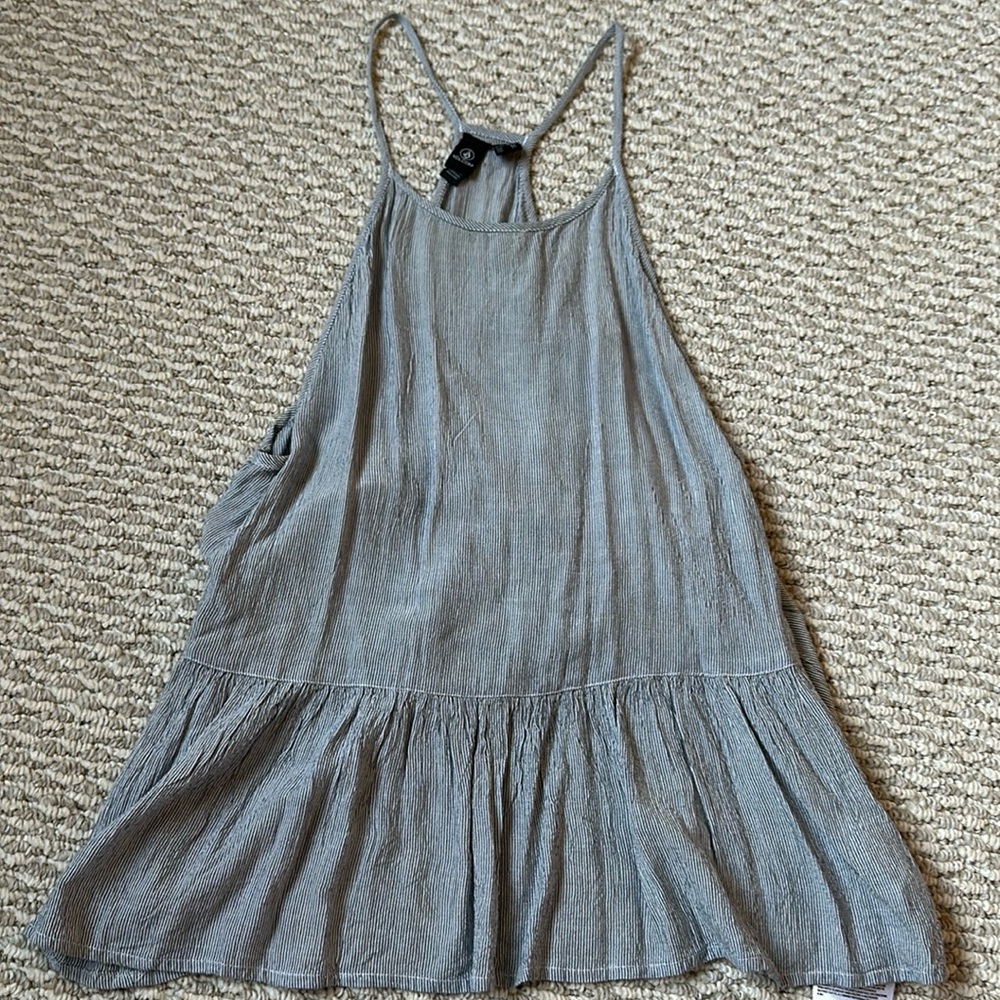 Volcom blue and white spaghetti strap top sz medium tank top women's
